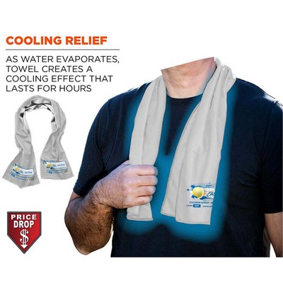White Cooling Towel, w/Full Color Sublimated Logo