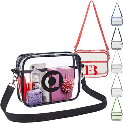 Clear Transparent PVC Cross Body Shoulder Messenger Bag