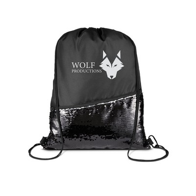 Sequin Drawstring Backpack