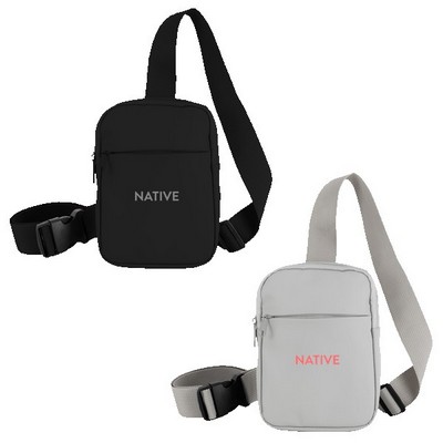 Crosscut Recycled PU Crossbody Bag