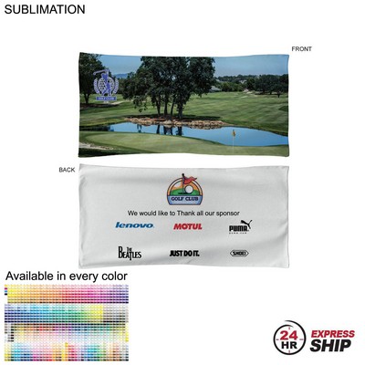 24 Hr Express Ship - Golf Caddie Tournament Towel in Microfiber Terry, Sublimated 2 sides (20"x40")