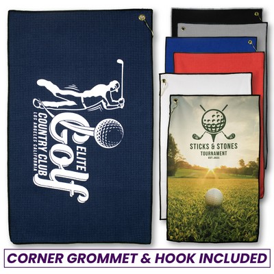 Microfiber Waffle Golf Towel (Screen Print)