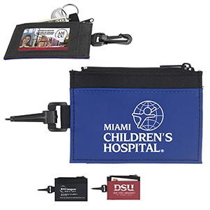 "The Regent" ID Holder w/Zipper Wallet & Plastic Carabiner