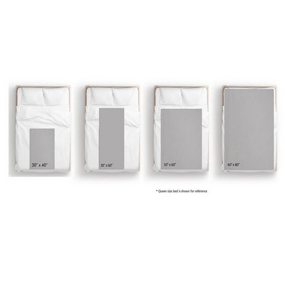 Sherpa Faux Wool Lined Micro Mink White Stadium sized Blanket, (30"x60"), Blank Only