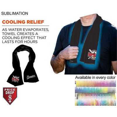 Colored Cooling Towel, Edge to Edge sublimation 2 Sides (12"x40")