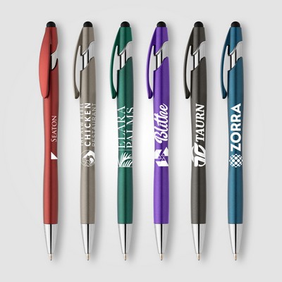 La Jolla Recycled Plastic Metallic Stylus Pen - Silkscreen