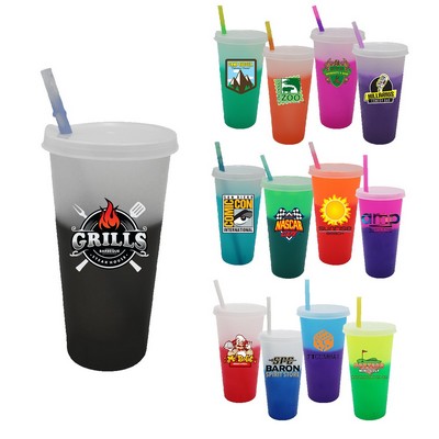 Mood 26 oz. Tumbler with Straw and Lid, Full Color Digital