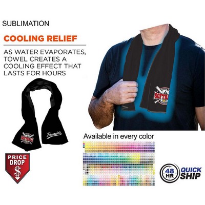 48Hr Quick Ship - Colored Cooling Towel, Edge to Edge sublimation 2 sides (12"x40")