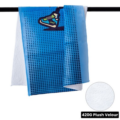 Over-the-Neck Microfiber Plush Velour Gym Towel w/ Cotton