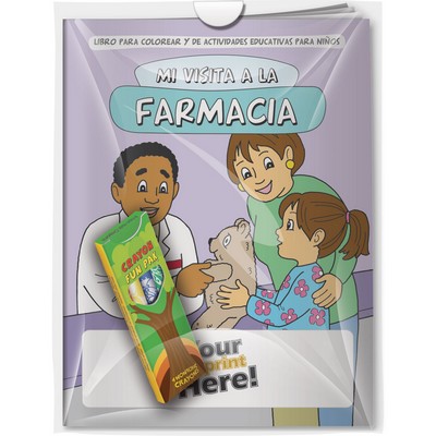 Combo Pack - "My Visit to the Pharmacy" Coloring Book & 4-Pack of Crayon in a Poly Bag