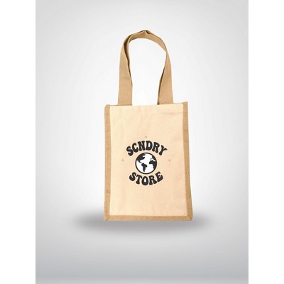 Jute/Canvas Mini Tote