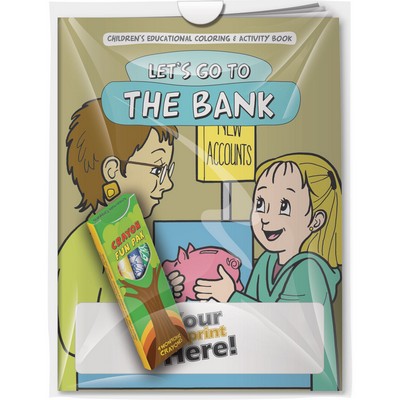 Combo Pack - "Let's Go To the Bank" Coloring Book & 4-Pack of Crayon in a Poly Bag