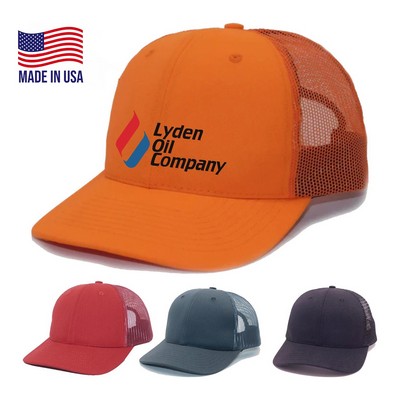 True American Made 6-Panel Matching Mesh Trucker Cap