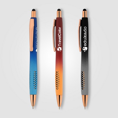 Avalon Ombre Softy Rose Gold Pen w/ Stylus - Pad Print