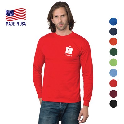 USA-Union Made Pre-Shrunk Long Sleeve Crew Tee Shirt