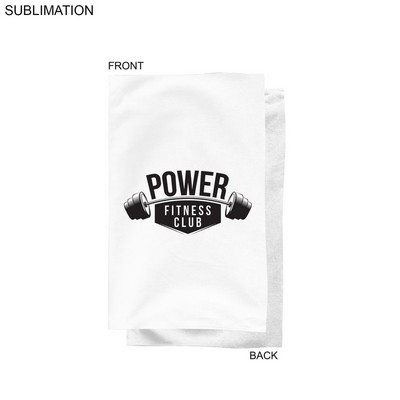 Gym, Workout, Fitness Towel in White Microfiber Dri-lite Terry, Sublimated One Or Full Color 15"x25"