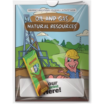 Combo Pack - "Oil & Gas Natural Resources" Coloring Book & 4-Pack of Crayon in a Poly Bag
