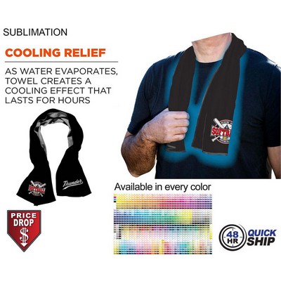 48 Hr Quick Ship - Colored Cooling Towel, Edge to Edge sublimation 1 Side (12"x40")