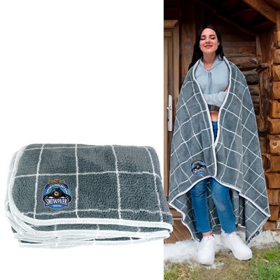 Plaid Recycled Sherpa Blanket