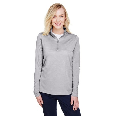 Team 365 Women's Zone Sonic Heather Performance Quarter-Zip Pullover Sweater